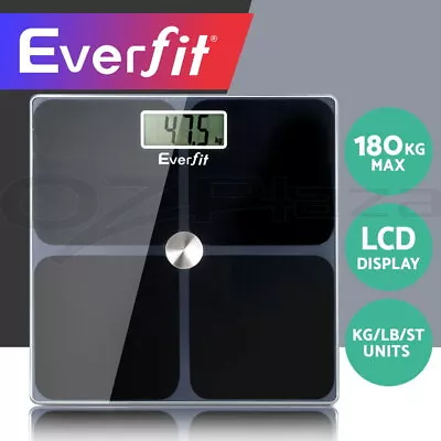 Everfit Body Fat Bathroom Scale Digital Weighing Scales Tracker Home Gym 180KG • $24.95