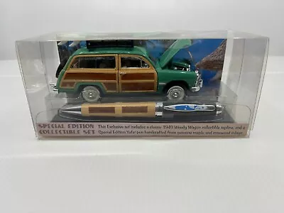 Yafa Pen & 1949 Ford Woody Wagon With Surfboard Collectible Set 1:43 Scale • $1