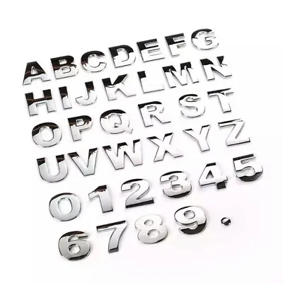 £0.99 • Buy Chrome 25mm Good Quality 3D Self-adhesive Letter-Num Carbadge Sticker Home Auto.