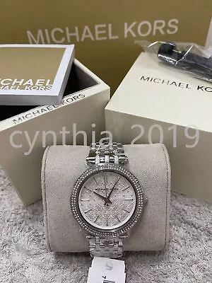 New Michael Kors MK3404 Darci Glitz Silver Monogram Dial Ladies Women's Watch • $92