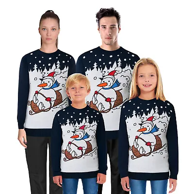 Mens Womens Kids Family Unisex Christmas Jumper Ladies Xmas Knit Sweater Novelty • £18.95