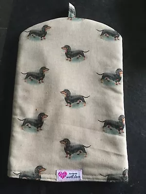 Luxury Hand Made Lined Cafetière (12 CUP )Cosy Linen With Dachshund Print • £16.99