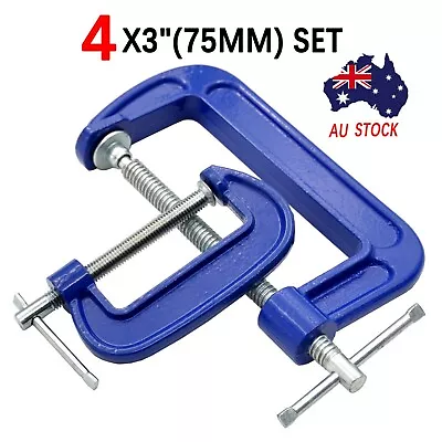 4X3  Heavy Duty G Clamp Set Workbench Tool Carpentry Metalwork Solid Cast Steel  • $27.90