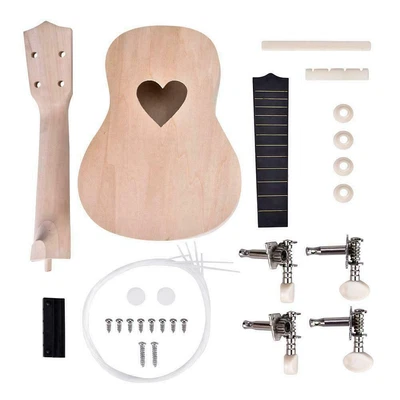 $27.29 • Buy 21'' Basswood 4 String Ukelele DIY Kit Instrument Accessory (Heart) High Quality