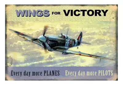 £4.99 • Buy Metal  Signs Wings Of Victory Vintage Retro Home Man Cave Garage Shed Music Pub