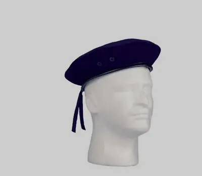 French Navy Blue Military Beret Sz 58 • $15.99