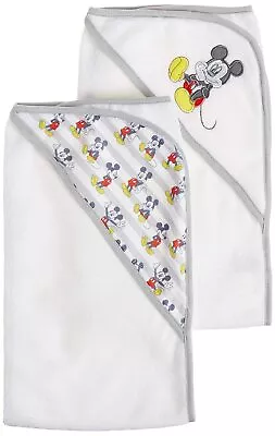 Disney Baby Mickey Mouse 2 Pack Rolled Hooded Towels On Header Card GS71478 • $14.99