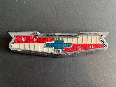 $54.95 • Buy Original Vintage 1956-58 Chevy Hood Emblem Red White Blue Bowtie
