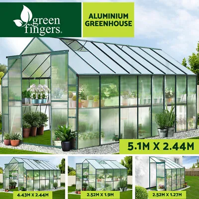 Greenfingers Aluminium Greenhouse Polycarbonate Green House Storage Garden Shed • $859.95