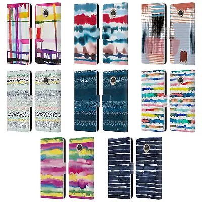 Official Ninola Abstract Lines Leather Book Wallet Case For Motorola Phones • $22.95