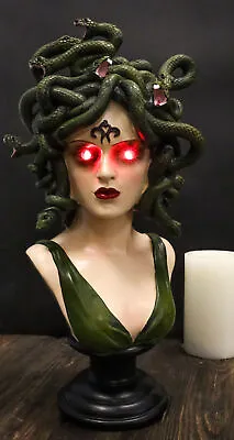 Greek Gorgon Sisters Goddess Medusa With Wild Snake Hair And LED Red Eyes Statue • $59.99