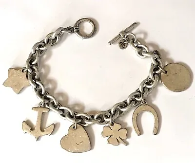 AMERICAN EAGLE AE Vintage Charm Bracelet Good Luck Anchor Star Shamrock • $7.99