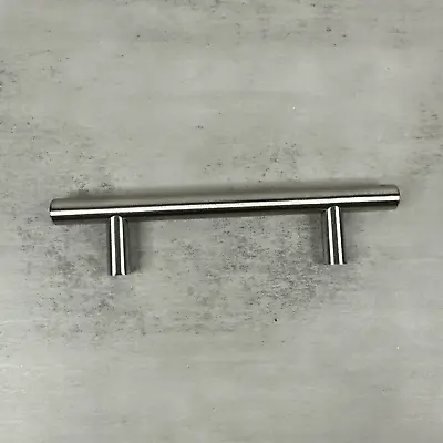 Bar Pull Modern Cabinet Handle Brushed Nickel Solid Steel 3.75  Spacing 6  • $1.45