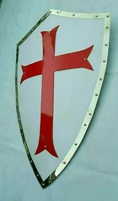 Medieval Knight Battle Warrior Shield Templar Red Cross Design Crusader Shield • $148.39