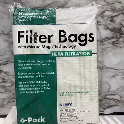 6 Pack Kirby F Style & Twist Filter Vacuum Bags Micron Magic Technology 204814 • $14
