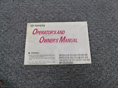 $191.66 • Buy Toyota 8FGU25 Forklift Owner Operator Maintenance Manual User Guide