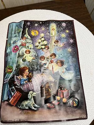 Vintage RS STUTTGART-ROHR Advent Calendar W. Germany BABY In Bed W/ ANGELS • $8.40