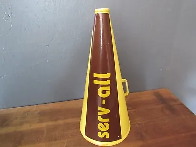 Vintage 1960-70's SERV-ALL Yell Leader Megaphone Horn YELLOW BROWN • $69.99