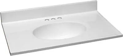 586198 Cultured Marble Vanity Top 31X19 Solid White Reinforced Packaging • $184.99