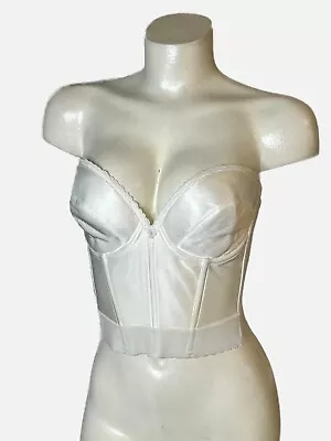 Adonna Longline Strapless Corset Bra 38C Nos White Style 2342  • £40.50