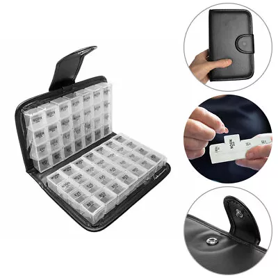 14 Day Pill Box Organiser Case PremiumWallets Removable Daily Boxes Compartments • £12.49