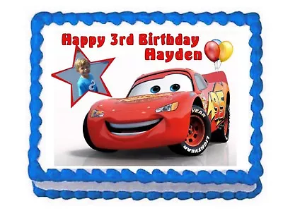 Cars Lightning McQueen Edible Cake Image Party Cake Topper Decoration  • £9.59