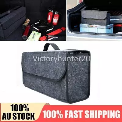 Car Boot Tidy Bag Storage Box Collapsible Trunk Organiser Travel Holder Grey AU • $16.25