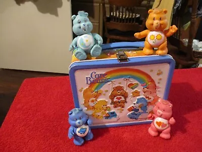 Vintage 1983 Aladdin CARE BEARS METAL LUNCHBOX  And  KENNER CARE BEAR FIGURES • $44.99