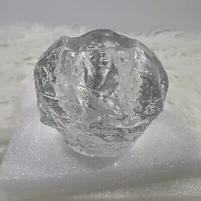 Vintage Lead Crystal Glowing Snowball Votive Candle Holder  3 “ X  3 “ • $14.99