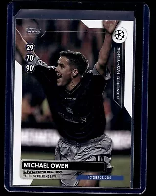 2023-24 TOPPS UEFA CLUB COMPETITIONS FLAGSHIP Michael Owen Historic HAT-TRICK • $1