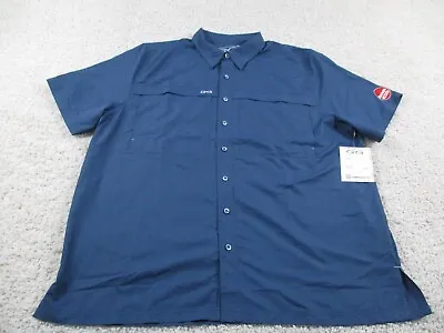 Game Guard Shirt Men 2XL XXL Blue Outdoor Vented Button Pocket Fishing Polyester • $14