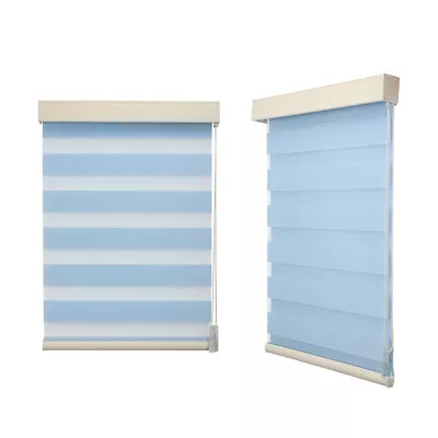 Zebra Roller Blinds For Window Dual Layers Day & Night Horizontal Blackout Blind • $76.99