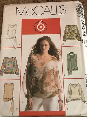 🌺 McCALL'S #M4514-LADIES (6 STYLE) DAY Or EVENING TOP & SCARF PATTERN 14-20 FF • $12.34