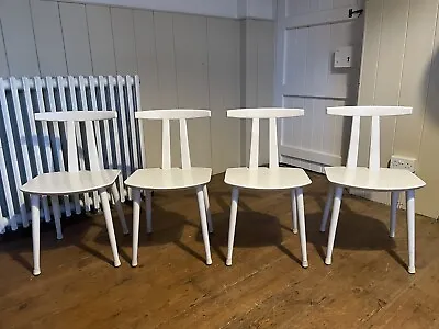 White Mid Century Danish Folke Palsson Four 4 Dining Chairs For FDB Mobler • £598