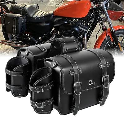 Black Side Saddle Bags Luggage For Kawasaki Vulcan VN 500 800 900 1500 1600 2000 • $109.99