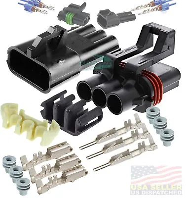 Delphi Metri-Pack 280 Series 3-Conductor Connector W/14-16 AWG Sealed Set • $12.36