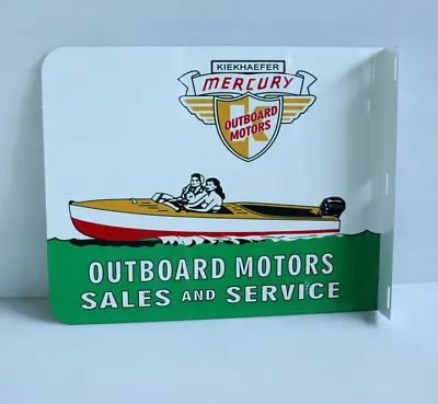 MERCURY OUTBOARD Sales And Service FLANGE SIGN Boat Motor Gas Oil  Modern Retro • $59