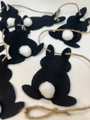 £6 • Buy Bunny Rabbit Bunting Garland Woodland Black White Nursery Wall Art Decor Rustic