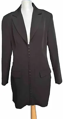 Ex Zara Blazer Dress Black Jacket Black Suit Large L • £16.99