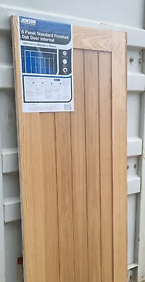 Jewson 5 Panel Oak Door Pre-Finished (Factory Sprayed) Standard & FD30 Fire Door • £74.95