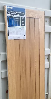 Jewson 5 Panel Oak Door Pre-Finished (Factory Sprayed) Standard & FD30 Fire Door • £74.95