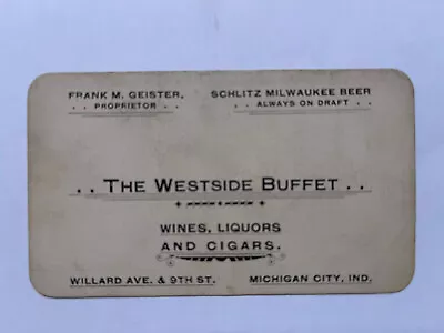 Michigan City Indiana Business Card The WESTSIDE BUFFETT W/Photo -Vintage • $15