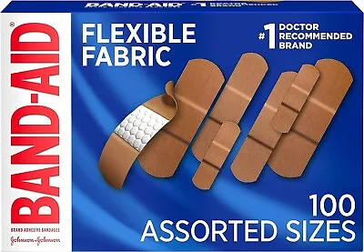 2 PACK Johnson & Johnson Flexible Fabric Assorted Band-Aids Band-Aids 100/box • $22.69