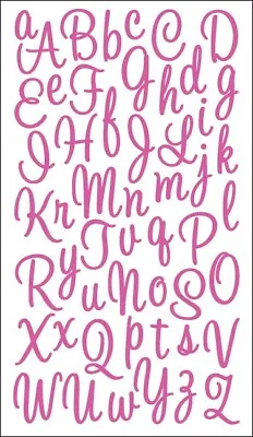 STICKO ALPHABET STICKERS - SWEETHEART SCRIPT - PINK - GLITTER - Approx 22mm • $4.50