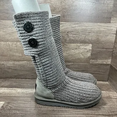 UGG Cardy II Knit Gray Womens US Size 6 EUR 36 1017328K Boots • $22.40