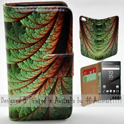For Sony Xperia Series Curl Leaf Pattern Print Wallet Mobile Phone Case Cover • $13.98