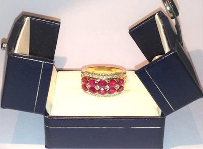 £595 • Buy Stunning Heavy 14ct Gold Ring 3.00ct Natural Ruby Diamonds Not Scrap Quick SALE