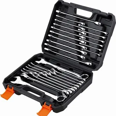 HORUSDY 32PCS Combination Wrench Set Inch MM 1/4 -1  7mm-22mm 12 Point With Case • $59.99