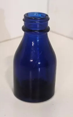 Vintage Vicks Cobalt Blue 3  Glass Jar Medicine Bottle Without Cap / Lid  • $8.99