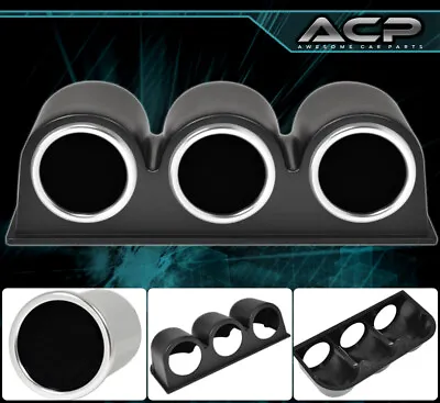 3 Black Abs Plastic 2  Holder Pod Cup Gauge Dial Boost Turbo Tachometer Voltage • $359.99